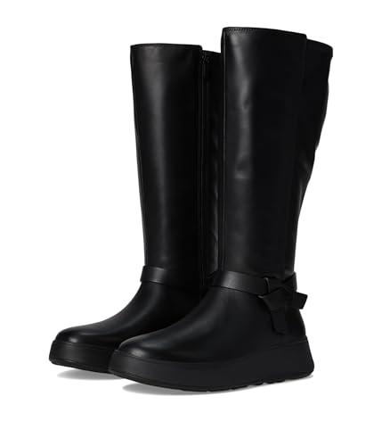 FitFlop Women's F-Mode Folded-Knot Flatform Tall Stretch Boots Fashion