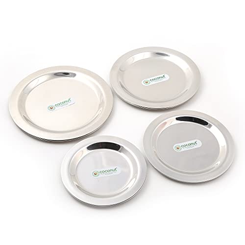 Coconut Stainless Steel Lids/Ciba - Set of 4 - Dimension - 12.5 Cms / 13.5 Cms / 15.5 Cms / 17.5 Cms