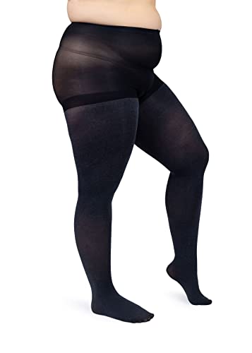 Image of Silky Toes Plus Size Tights for Women | 60D Soft Opaque Comfort Fit Pantyhose | Black or Colored 1-2 pairs | 1X-8X