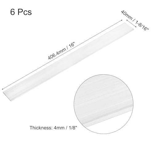 Image of MECCANIXITY 6 Pcs Square Aluminum Flat Bar, 1 /8 inch (4mm) Thick x 1-9 /16 inch (40mm) Width x 16 inch (406.4mm) Long 6061 Aluminum Flat Plate Solid New Mill Stock Silver for Industrial Building