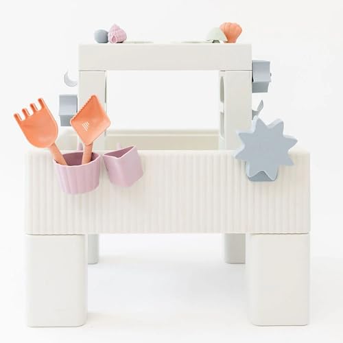 Image of PLAYSMOL Tide Water & Sensory Table, 3-in-1 Play Sand Table with Lid, Toddlers & Kids Indoor Outdoor Activity Water Station, Ages 3+