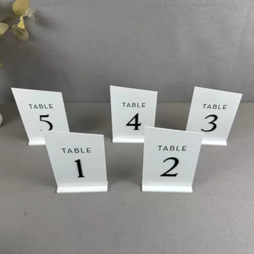 Letrero de números de mesa de boda de acrílico negro premium para decoración de eventos 5