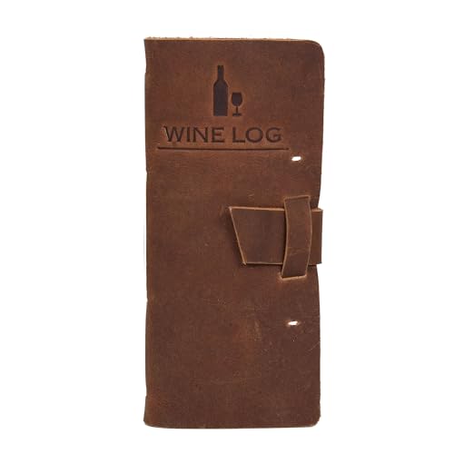 Carnet de notes de dégustation de vin en cuir 9,5 x 20,3 cm pour cave et œnologie