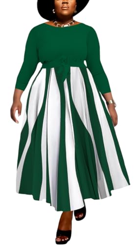 Image of BFFBABY Casual Dress Plus Size Formal A Line Dresses for Women Fall Long Dresses with Sleeve Casual Belted