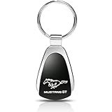 AU-TOMOTIVE GOLD, INC Officially Licensed Black Teardrop Key Chain for Mustang GT
