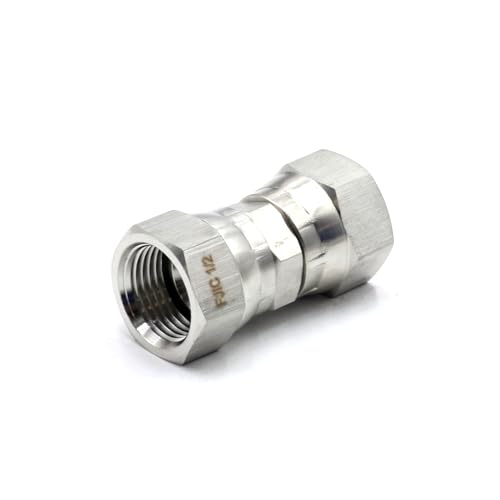 Image of HFS(R) 2PCS, 1 /2 inch Female JIC Swivel x 1 /2 inch Female JIC Swivel Nut Union Stainless Steel 304