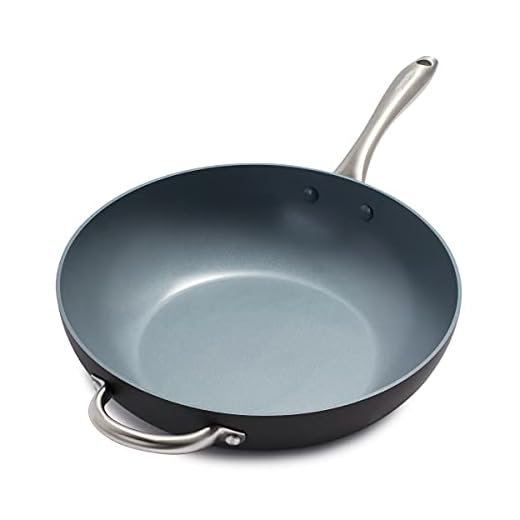 GreenPan Lima Hard Anodized Healthy Ceramic Nonstick 12.5" Wok pan with Helper Handle, PFAS-Free, Oven Safe, Gray