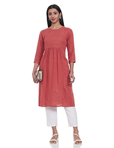 Image of Max Women Embroidered Straight Kurta