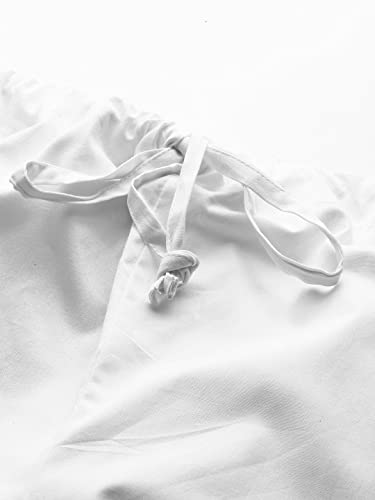 Image of See Designs White Cotton Regular Fit Pyjamas Drawstring Closure