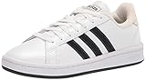 adidas Women's Grand Court Tennis Shoe, White/Carbon/Wonder White, 7