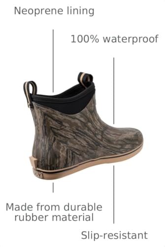Image of Buoy Boots Men's Waterproof Rubber Fishing & Deck Boots, Ankle Rain Boots | Rubber Construction, Neoprene Lining, EVA Foam Insole, Slip-Resistant Non-Marking Outsole for Fishing, Boating & Wet Decks