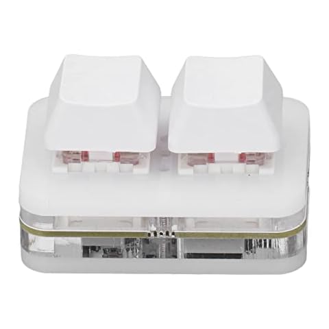 GOWENIC Keypad 2 Keys, Red axis Gaming USB Mechanical Keyboard, Hotswap Mini Keyboard, Programming Macro Keys, One Handed Mechanical Gaming Keyboard (White) Cover