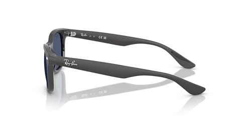 Ray-Ban RJ9052SF Kids New Wayfarer Low Bridge Fit Square Sunglasses, Rubber Dark Grey/Dark Blue, 50 mm - image 3