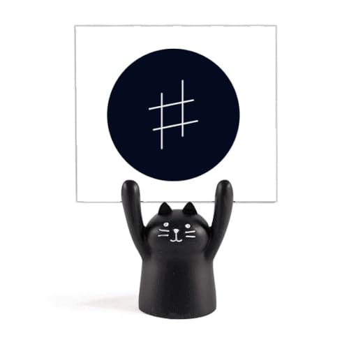Porte-mémo chat noir avec note de musique support pince pour partition