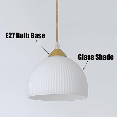 Lustre en verre blanc et suspension décorative moderne ajustable - 6