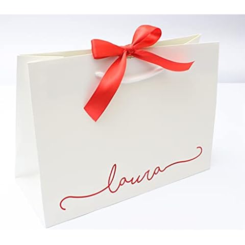 Personalised Gift Bags with Name | Custom Gift Bag with Rope Handle | Various Text Colours Cover