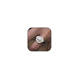 GLMOCM Baroque Pearl Ring for Women Gold Pearl Statement Ring Adjustable Open Pearl Finger Ring Chunky Irregular Pearl Rings Fashion Wedding Jewelry for Women (Silver)