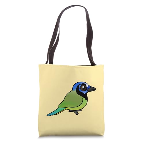 Cute Cartoon Green Jay Corvid Birdorable Bird Tote Bag