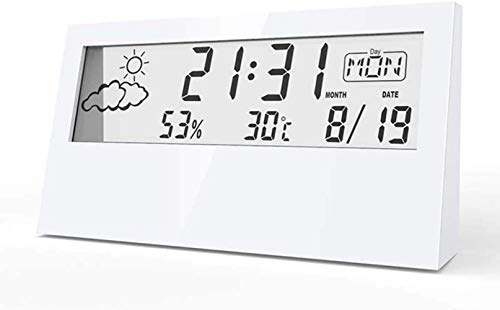 Transparenter Bildschirm Wetterstation Wecker Innen Hygrometer Thermometer Wettervorhersage Sensor Uhr
