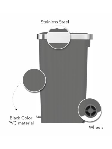 Image of Obsessions EKO 70L Plastic Step Bin with Pedal, Large Capacity Trash Can Ideal for Home, Kitchen and Office,Grey