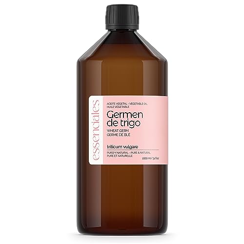 Essenciales - Aceite Vegetal de Germen de Trigo 100% Puro, 1 Litro | Aceite Vegetal Triticum Vulgare, 1ª Presión Frío