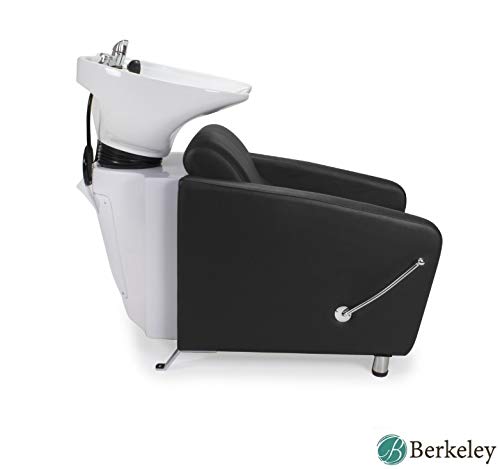 Miniatura 4 de KLYNE - Unidad de lavado a contracorriente de champú con cuenco de champú blanco, reposapiés ajustable y grifo para salón de belleza, equipo de