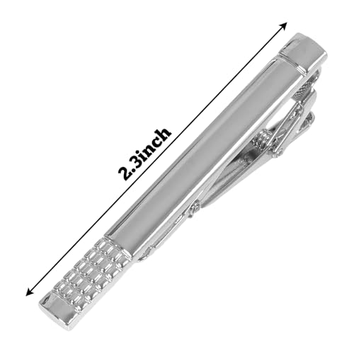 Image of 4 Pcs Stainless Steel Tie Clips for Men Classic Tie Bar Clip for Formal Business Wedding Party Fathers Day Gift