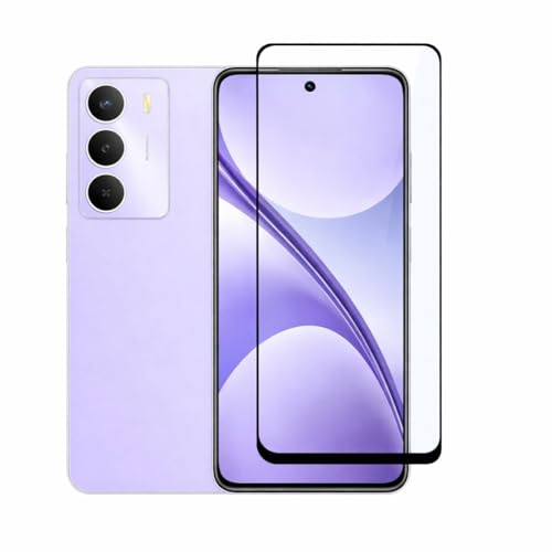 Image of D+ / D plus Compatible with Realme C73 5G / C75 5G / C67 5G / C65 5G Full HD tempered glass Edge to Edge Coverage screen guard protector with installation Cleaning kit