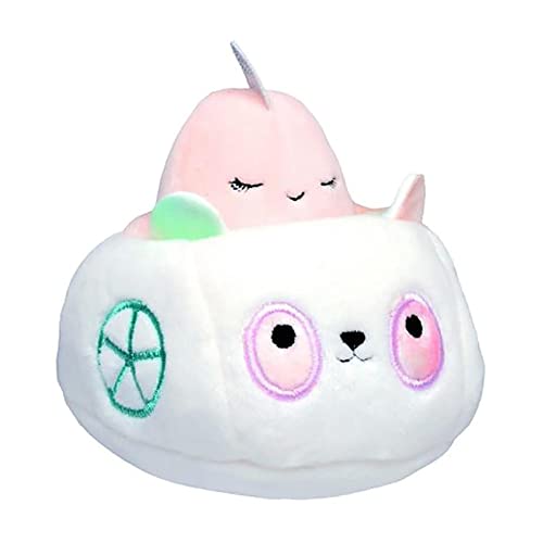 Squishville par Squishmallows mini peluche Evie le Narval avec sa calèche rose SQM0020PAN