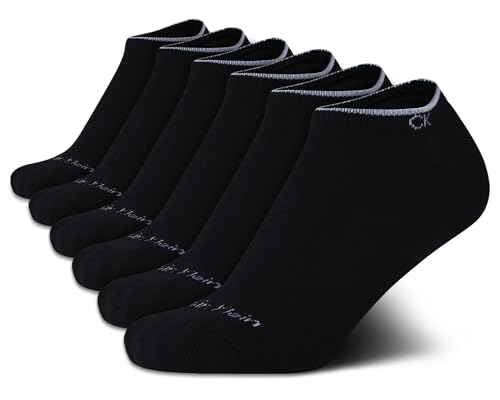 Image of Calvin Klein Womens No Show Socks - 6 Pack Breathable Cotton Blend Athletic Performance Low Cut Running Socks for Women