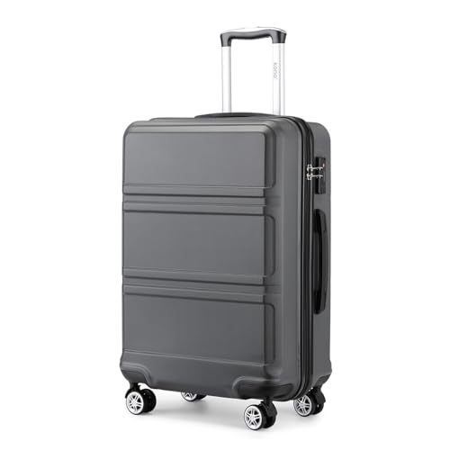Kono Fashion Hand Luggage Lightweight ABS Hard Shell Trolley Travel Suitcase with 4 Wheels Cabin Carry-on Suitcases (20", Grey)