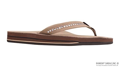 Image of Rainbow Sandals Women's Double Layer Arch Premier Leather w / 3 /4 inch Swarovski Crystal Strap