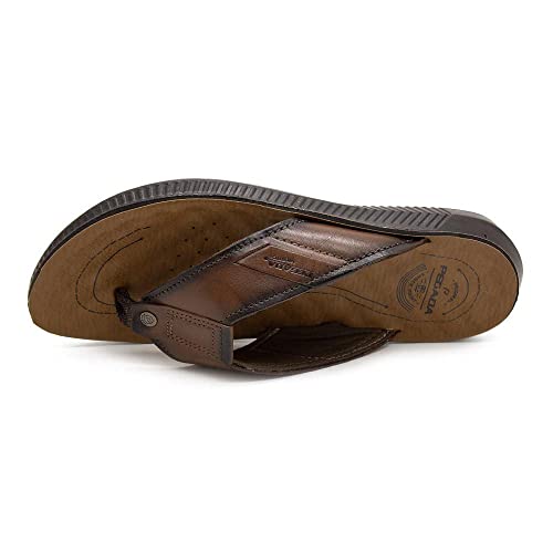 Chinelo Masculino Pegada 133101 Couro Pinhão