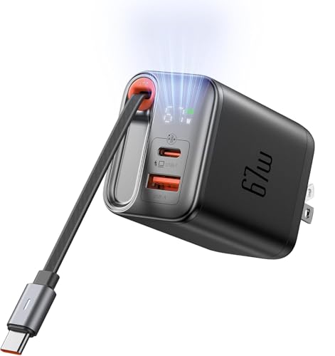 Mcdodo 67W USB C Charger Block Retractable Type-C Cable,