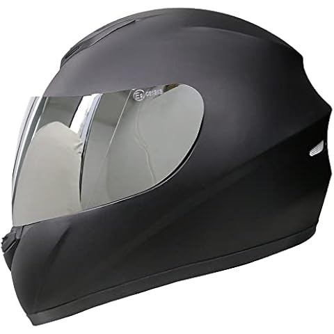 Zorax ZOR-819 Matt Black S Full Face Motorbike Motorcycle Helmet Road Legal + Mirrored Visor Cover