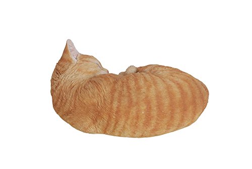 Hi-Line Gift Ltd Lying Cat Sleeping Tabby Statue, Orange #TOP1