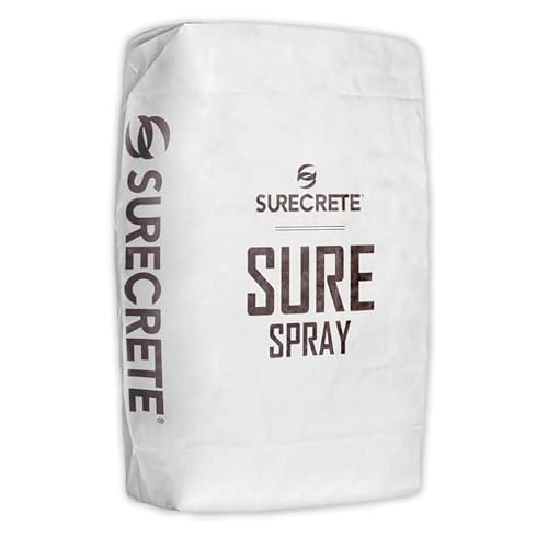 SureCrete SureSpray Microcement Concrete Overlay | White | 45 lb | Sprayable & Trowelable Resurfacer for Interior & Exterior Concrete Floors, Patios, Pool Decks & Driveways