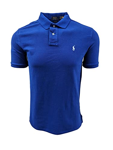 Image of POLO RALPH LAUREN Mens Classic Fit Mesh Polo Shirt (Large, Royal Blue (Light Blue Pony))