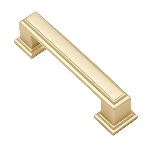 Alzassbg 3" Brushed Gold Cabinet Pulls and Handles 10 Pack, AL3071MGP