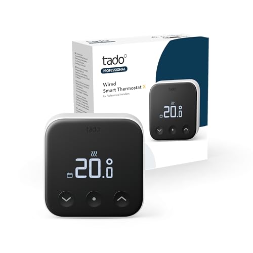 tado Verkabeltes Smartes Thermostat X für Profi, Zusatzprodukt für Fußbodenheizung und Boiler, Steuerung per App und Smart Speaker (Alexa, Siri, Google Assistant)
