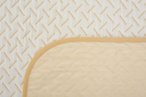 Image of BSB HOME 100% Cotton Reversible Dohar Double Bed, Soft Lightweight Bed Blanket, AC Dohar Blanket for Summers /Winter (Size 90 inch by 88 inch, Beige & White, Gift Packing Bag)\