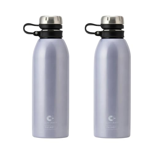 Image of CLAY CRAFT VACBOTT Charlie Double Walled 24 Hours Hot and Cold Water Bottle-900ML, 2-Piece(Sky Blue) Leak Proof|Easy to Carry|Gym Bottle|Home|Kitchen|Hiking|Travel Bottle|BIS Certified|Made in India