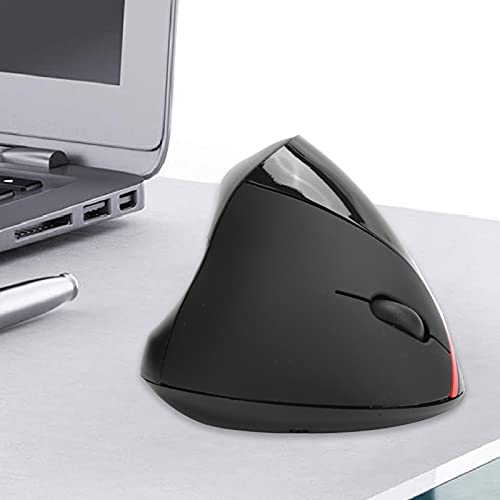 Ouitble Ratón ergonómico vertical 2,4 G inalámbrico, óptico, silencioso, 800/1200/1600 DPI con receptor USB, recargable, 5 botones, para Wins 2000/XP/7/8/10/Vista/98/OS (negro) - imagen 6