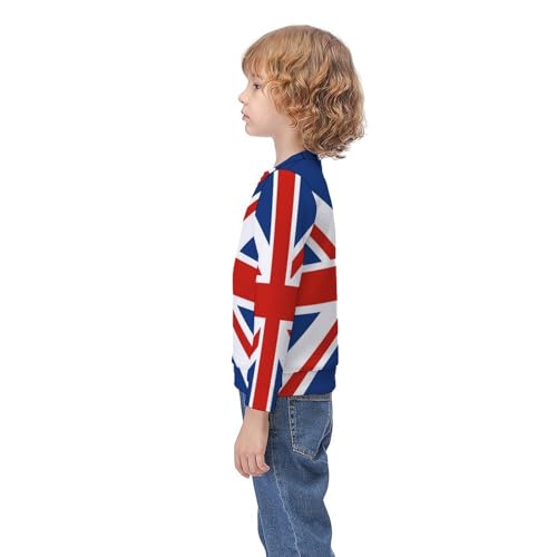 Union Jack FlagChildren's Casual Pullover Sweatshirt Loose Fit8-10Y3