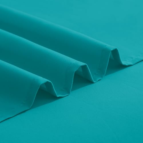 Image of Elegant Comfort Luxurious 1500 Premium Hotel Quality Microfiber Three Line Embroidered Softest 4-Piece Bed Sheet Set, Wrinkle and Fade Resistant, Queen, Turquoise