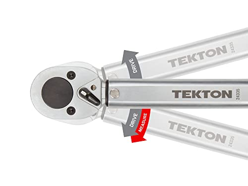 TEKTON 24335 1/2-Inch Drive Click Torque Wrench (10-150 ft.-lb./13.6-203.5 Nm)