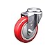 Polyurethane Swivel Bolt Hole Caster w/4" x 1.25" Red Wheel - 350 lbs Capacity/Caster - Service Caster Brand