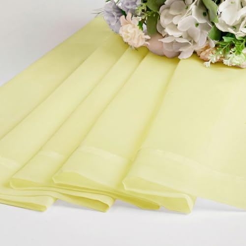 Image of OWENIE Sheer Curtains 84 inches Long 2 Panels Set for Living Room /Bedroom, Rod Pocket Voile Sheer Panel Drapes, Airy Soft Fabric Window Treatments, 2pcs, Each 42 inch W x 84 inch L, Light Yellow