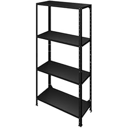 Fregadero Angular Leroy Merlin Kind Estante de Almacenamiento Multiusos, Prateleiras de Acero 140x70x30cm, 2 Formas de Montar, 120kg, Estantes de Carga Pesada, Taller, Estantería de Almacenamiento General (Negro)