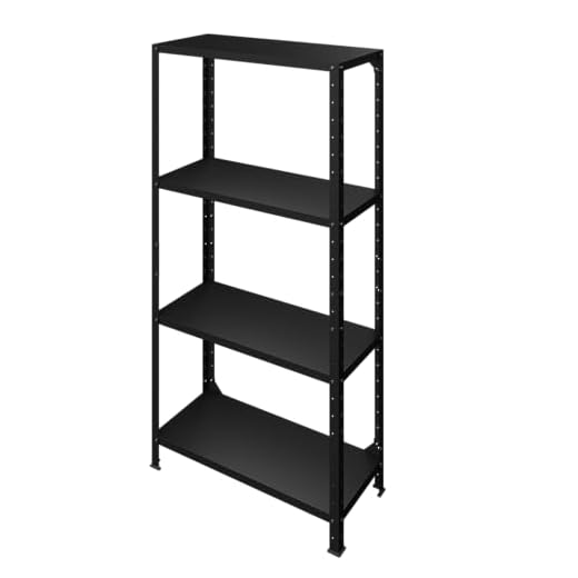Kind Estante de Almacenamiento Multiusos, Prateleiras de Acero 140x70x30cm, 2 Formas de Montar, 120kg, Estantes de Carga Pesada, Taller, Estantería de Almacenamiento General (Negro)